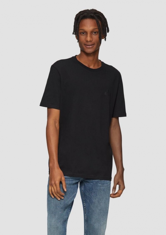 s.Oliver T-Shirt mit Rundhalsausschnitt - schwarz