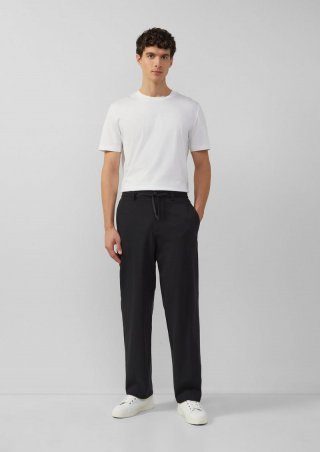 s.Oliver Wide-Leg-Hose aus hochwertigem Baumwollstretch - schwarz
