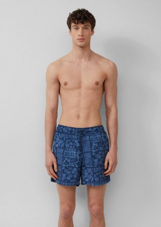 s.Oliver Badeshorts mit All-over-Print und Eingrifftaschen - tiefblau