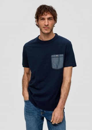 s.Oliver T-Shirt mit aufgesetzter Brusttasche - navy