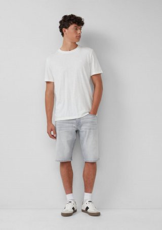 s.Oliver Jeans-Shorts mit heller Waschung - steingrau