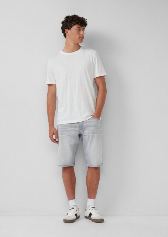 s.Oliver Jeans-Shorts mit heller Waschung - steingrau