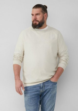 s.Oliver Baumwoll-Strickpullover im Mustermix - wollweiß