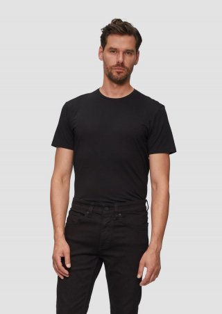 s.Oliver T-Shirt aus Baumwollstretch - schwarz