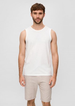 s.Oliver Chino-Shorts aus Leinenmix mit elastischem Bund - sandstein