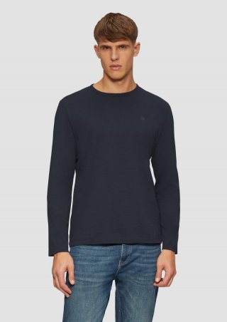 s.Oliver Softes Longsleeve aus Jersey mit Logo-Detail - navy