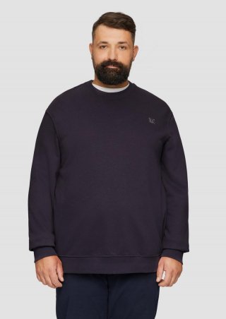s.Oliver Sweatshirt aus Baumwollmix mit Logo-Detail - aubergine