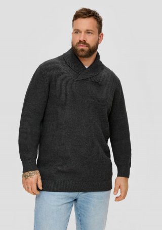 s.Oliver Strickpullover aus Wollmix - dunkelgrau