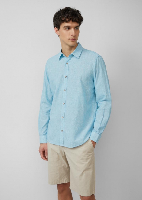s.Oliver Regular Fit: Gestreiftes Hemd aus Baumwoll- und Leinenmix - pastelltürkis s.Oliver Regular Fit: Gestreiftes Hemd aus Baumwoll- und Leinenmix - pastelltürkis