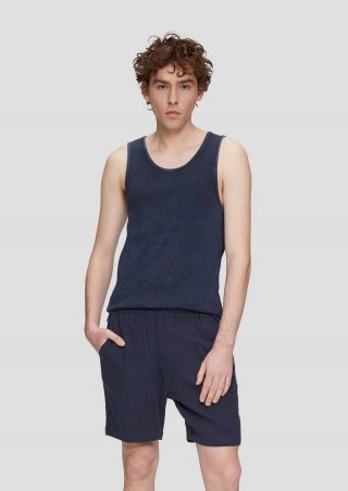 s.Oliver Tanktop mit Rippstruktur und Rippblende - tiefblau