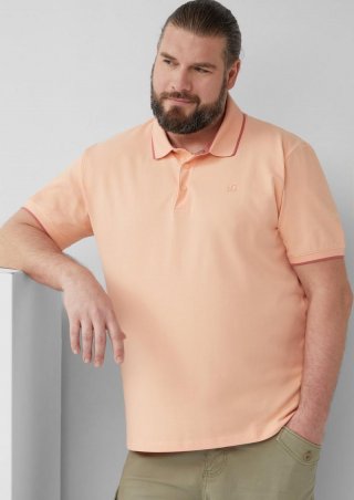 s.Oliver Sportives Piqué-Poloshirt mit Kontrast-Details - papaya