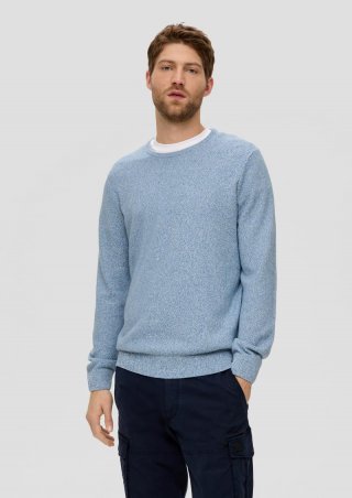 s.Oliver Feinstrickpullover mit Crew Neck - hellblau