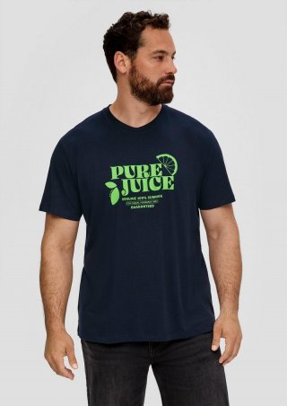 s.Oliver Baumwoll-T-Shirt mit Frontprint - navy