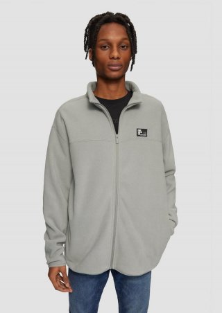 s.Oliver Fleecejacke mit Stehkragen - taubengrau