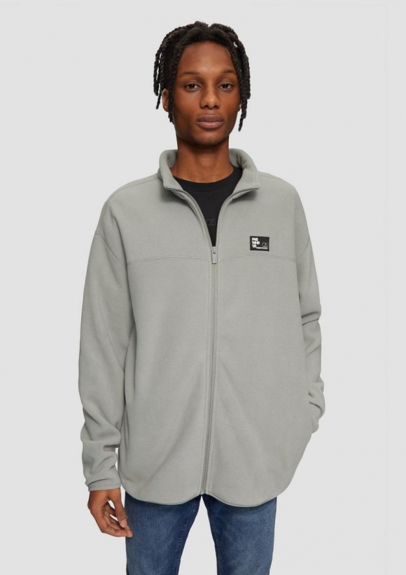 s.Oliver Fleecejacke mit Stehkragen - taubengrau