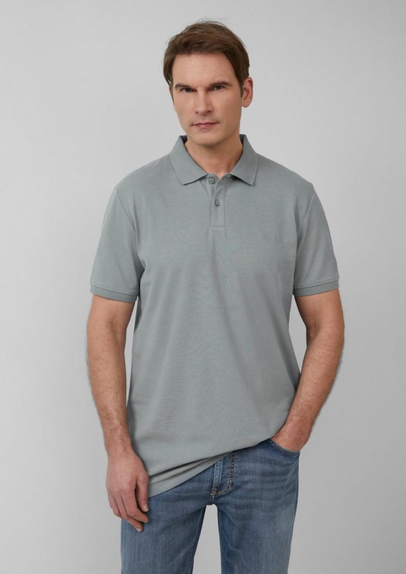 s.Oliver Poloshirt aus Baumwollpiqué - schiefergrau