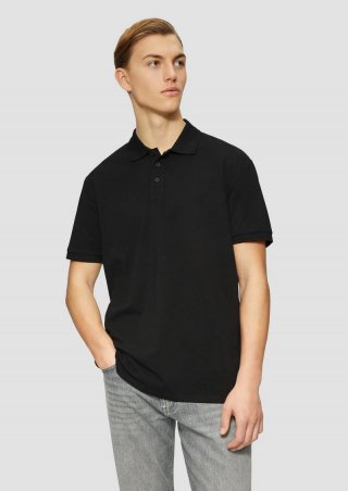 s.Oliver Poloshirt aus Piqué - schwarz