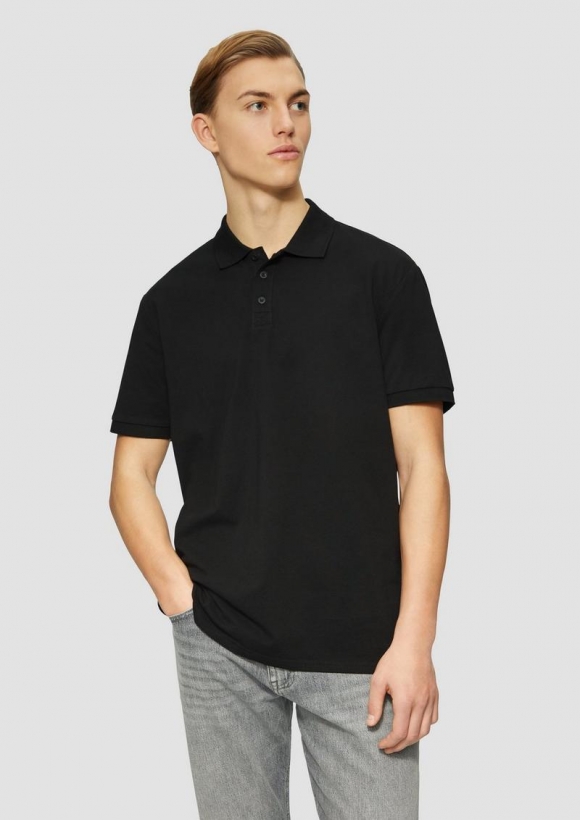 s.Oliver Poloshirt aus Piqué - schwarz