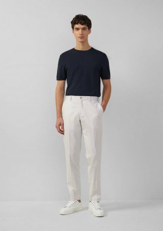 s.Oliver s.O PURE: Anzughose mit Slim Leg - weiß