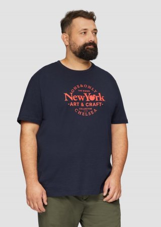 s.Oliver T-Shirt mit Print - navy