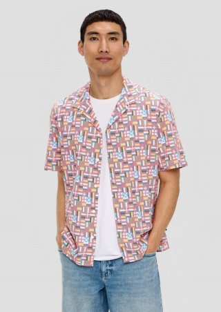 s.Oliver Unisex Kurzarmhemd mit EM-Print - weiß