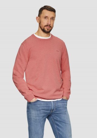 s.Oliver Strickpullover mit Logo-Stickerei - pfirsich
