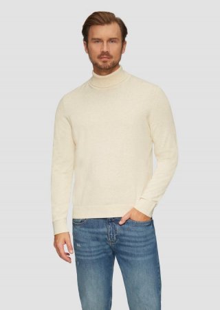 s.Oliver Rollkragenpullover aus Baumwolle - beige