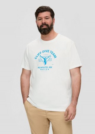 s.Oliver T-Shirt mit Frontprint - weiß