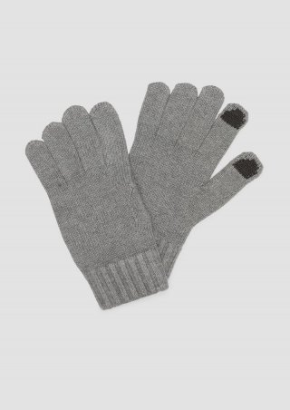 s.Oliver Handschuhe aus Baumwollstrick mit Touchscreen Funktion - graphit
