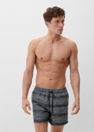 s.Oliver Badeshorts in melierter Optik - schwarz