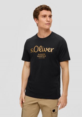 s.Oliver T-Shirt mit Frontprint - schwarz