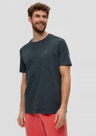 s.Oliver Jerseyshirt mit Labelprint - schiefergrau