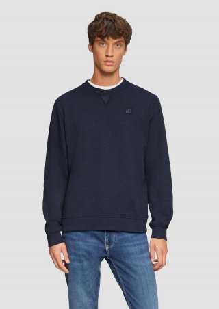 s.Oliver Sweatshirt mit Garment Dye und Logo-Detail - navy