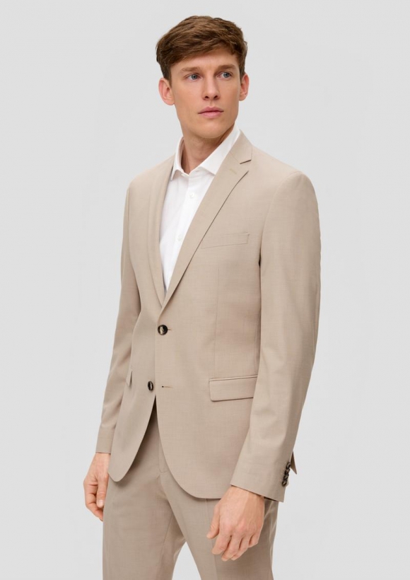 s.Oliver s.O PURE: Anzugsakko mit feiner Webstruktur - helles beige