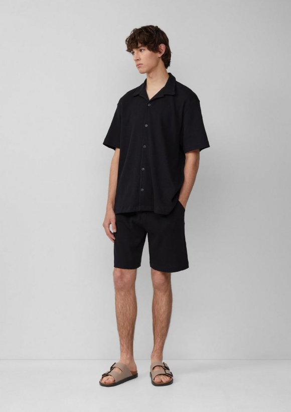 s.Oliver Jogpants aus Waffelpiqué - schwarz
