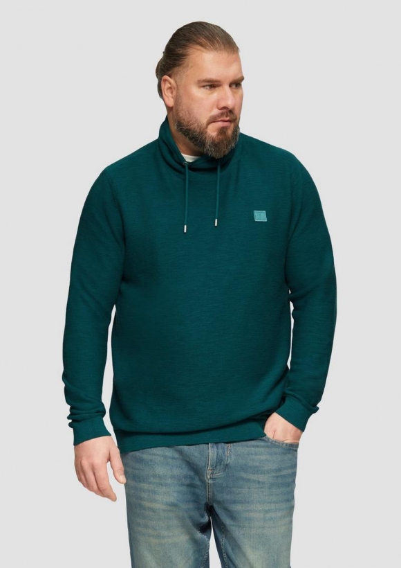 s.Oliver Strickpullover mit Schalkragen - petrol