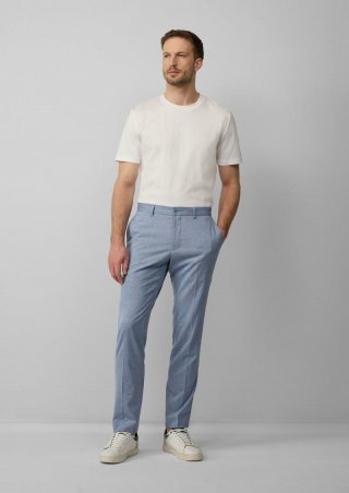 s.Oliver s.O PURE: Fein gemusterte Anzughose - blau
