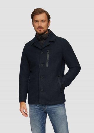 s.Oliver Kurzmantel mit gestepptem Innenfutter - navy