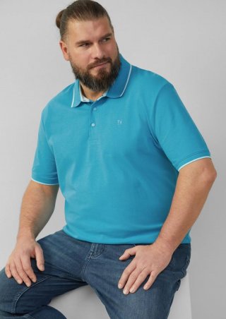 s.Oliver Sportives Piqué-Poloshirt mit Kontrast-Details - pastelltürkis