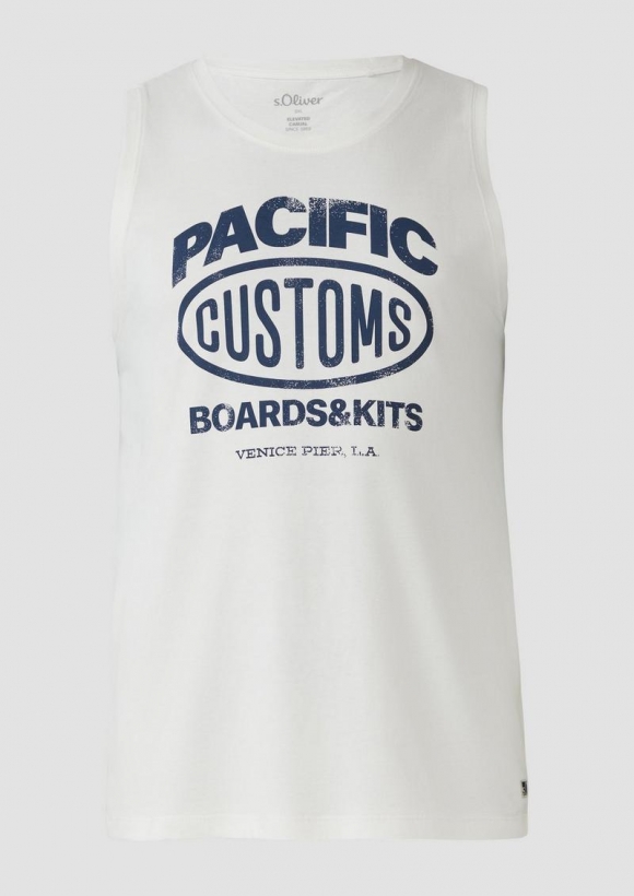 s.Oliver Tanktop aus Baumwollle mit Frontprint - weiß