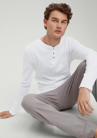 s.Oliver Pyjama-Shirt aus Baumwolle - weiß