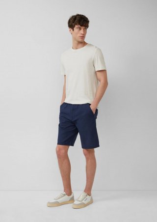 s.Oliver Detroit: Bermuda aus Baumwoll- und Leinenmix im Relaxed Fit - tiefblau