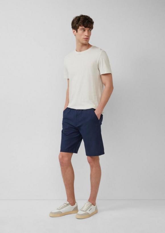 s.Oliver Detroit: Bermuda aus Baumwoll- und Leinenmix im Relaxed Fit - tiefblau