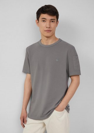 s.Oliver T-Shirt aus Piqué mit Ärmeltasche - grau