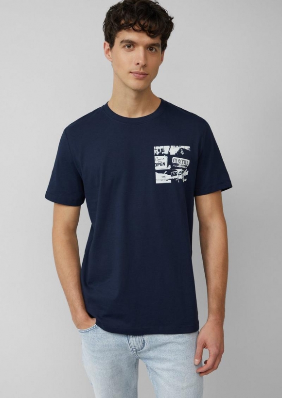s.Oliver T-Shirt mit Artwork - tiefblau