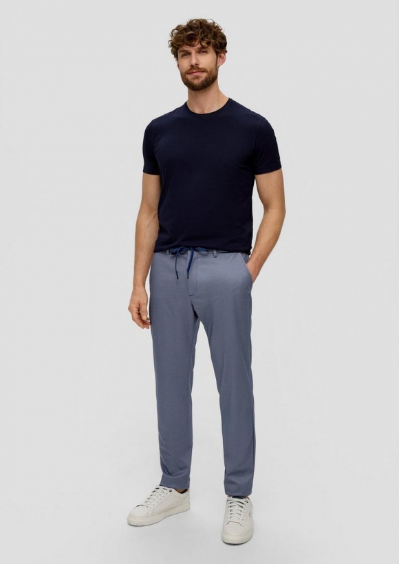 s.Oliver s.O JOGG: Anzughose aus Stretch-Jersey - tiefblau