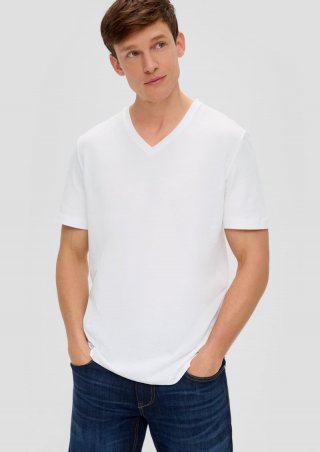 s.Oliver Basic-T-Shirt aus Baumwolle im 2er-Pack - weiß