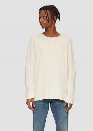 s.Oliver Gewaschenes Longsleeve mit Rollkante - creme
