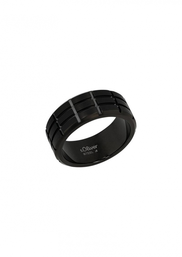 s.Oliver Ring aus Edelstahl - schwarz