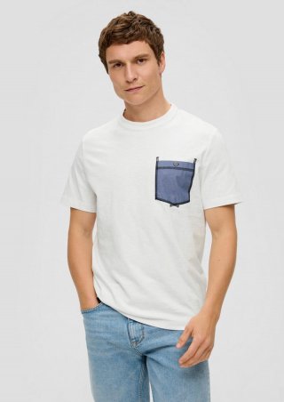 s.Oliver T-Shirt mit aufgesetzter Brusttasche - weiß